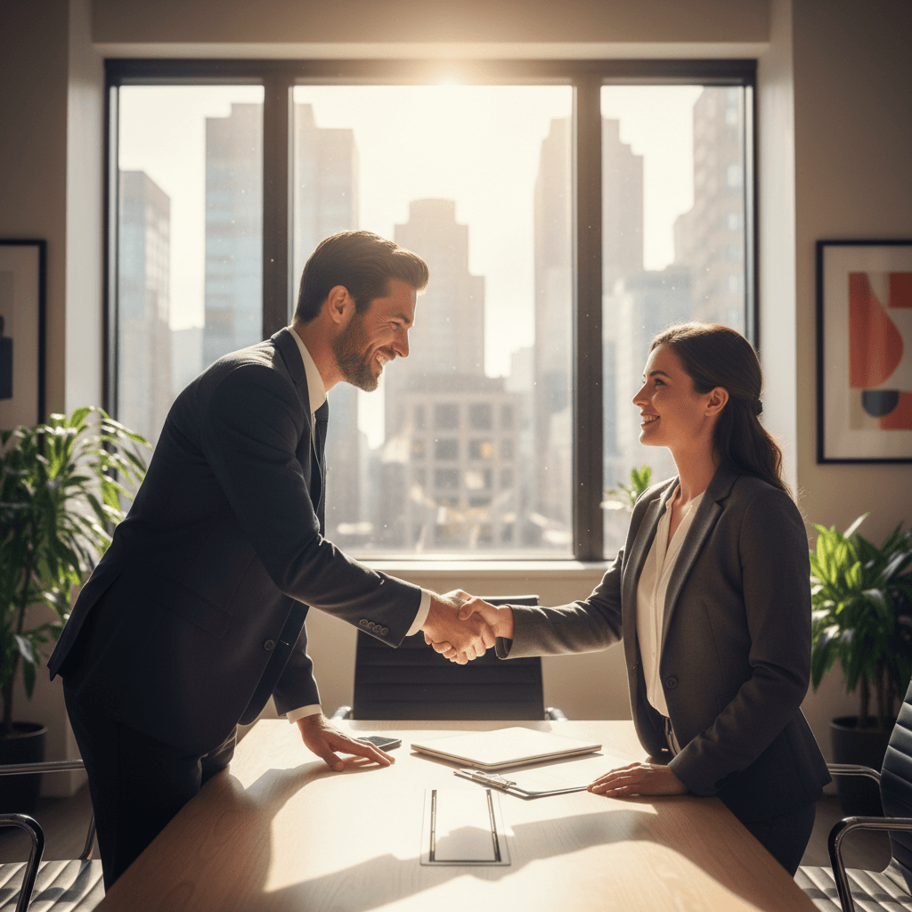 Business professionals in a commercial litigation meeting — solicitors advising on dispute resolution